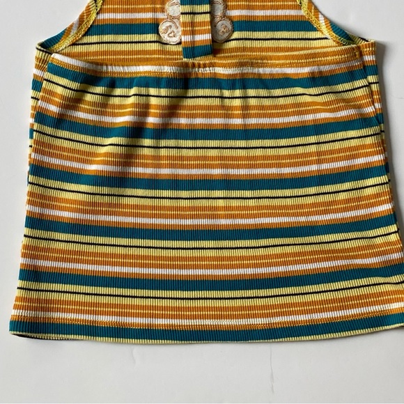 Care Bears Size Small 6 7 Funshine Bear Orange Green Tank Top Stripes Girls EUC - Picture 14 of 16